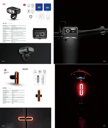 Linunity Fahrradlicht Set StVZO mit 100 Lux Fernlicht & Bremslicht