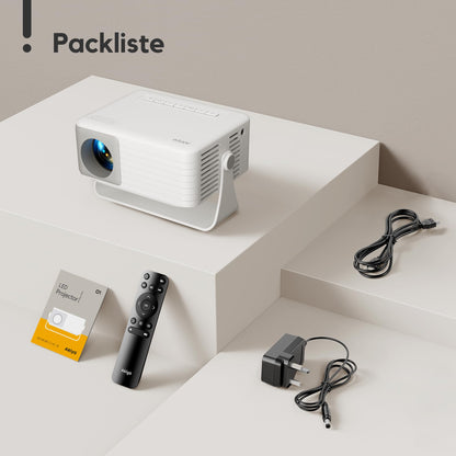 AKIYO O1 Mini Beamer mit Auto-Trapezkorrektur, 360° drehbar