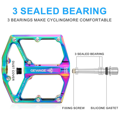GEWAGE Flachpedale 9/16 Zoll – CNC-Aluminium, 3 Lager, MTB & Rennrad