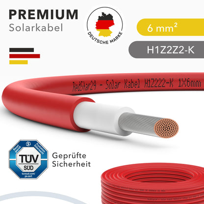 RedStar24 Premium Solarkabel Photovoltaik - 6mm² Rot 50m