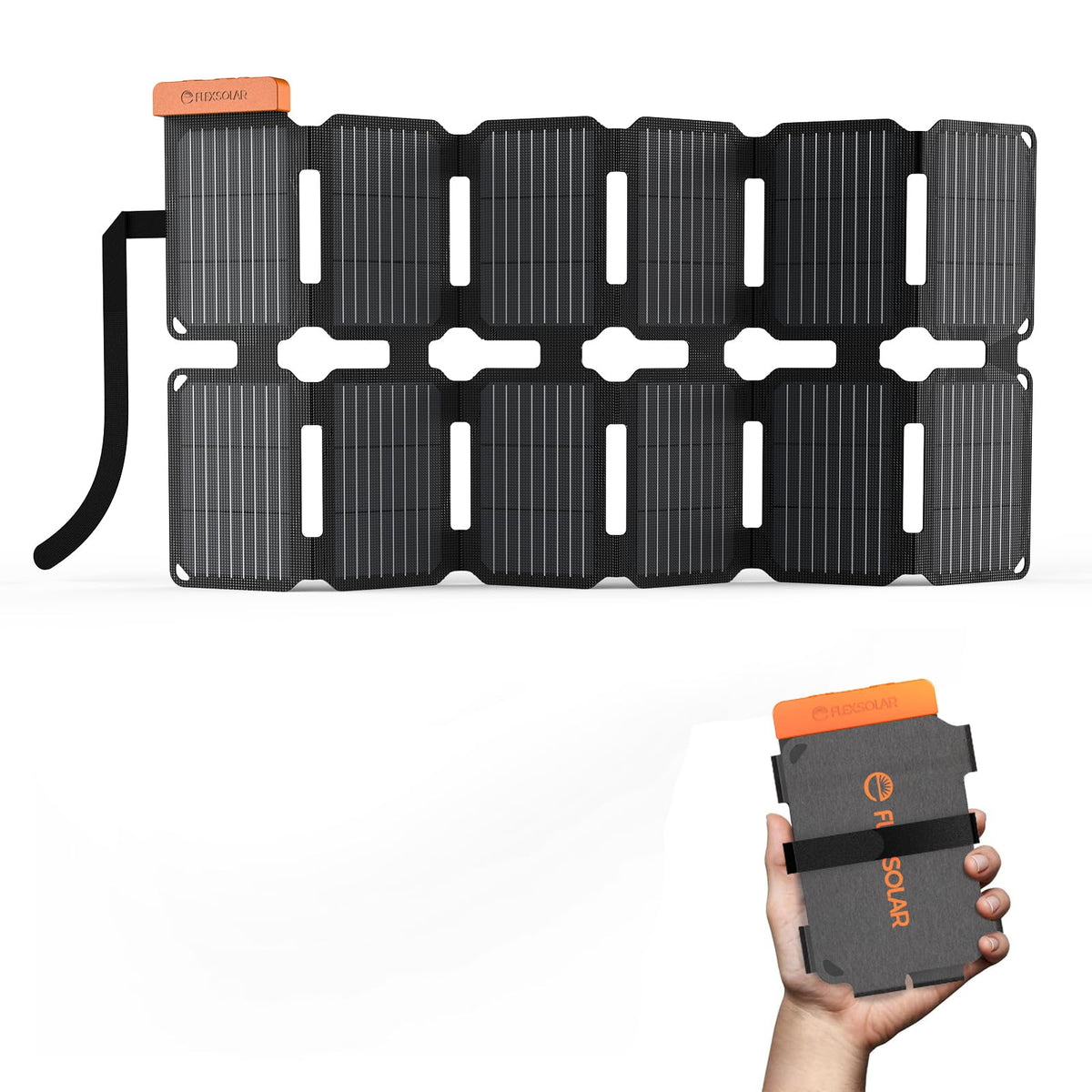 FlexSolar 36W faltbares Solarladegerät, IP67, USB-A/USB-C/DC