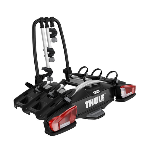 Thule VeloCompact Fahrradträger für 3 Fahrräder AHK Schwarz/Alu. Plattformträger für sicheren AHK-Transport von 3 Rädern.