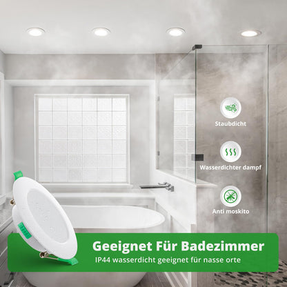 HOMEOW LED Einbaustrahler 20er Set, 7W 230V, 3 Farbtemperaturen, IP44