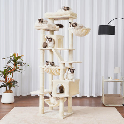 Heybly HCT034M Kratzbaum – 180 cm Beige Katzenturm