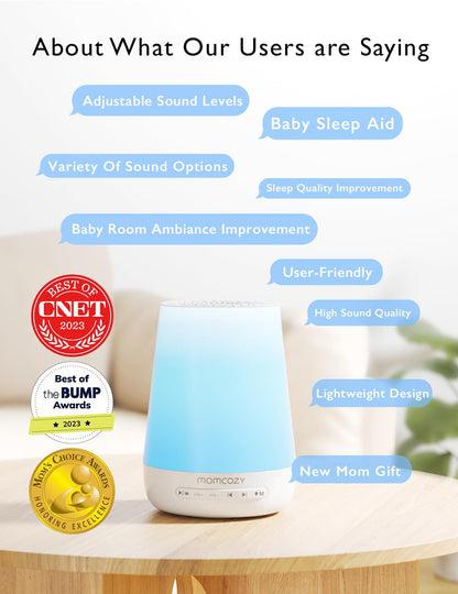 Momcozy DB03 White Noise Machine Baby, 34 Geräusche, Nachtlicht, weiss