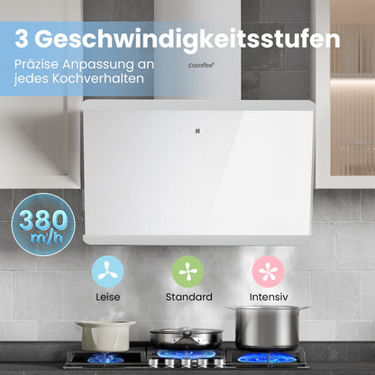 Comfee CH60J64ET4A2W Dunstabzugshaube 60 cm Kopffreihaube A++ weiss
