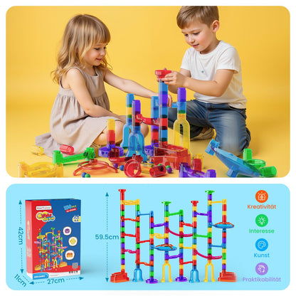 MaxTronic Murmelbahn 150-teilig, transparentes STEM Bauspielzeug