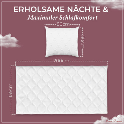 EVAN BROWNS Bettenset 135x200 cm, 4-teilig, Bettdecken und Kissen