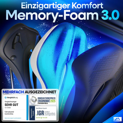 Nextcover Fahrradsattel mit Memory Foam 3.0, ergonomisch, wasserdicht