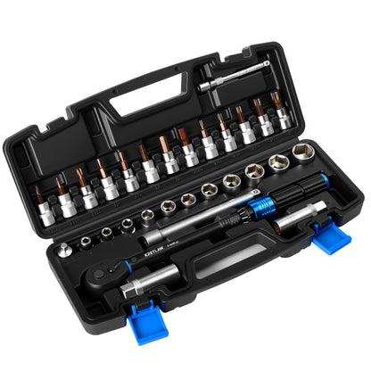 KRETLAW Drehmomentschlüssel Set 3/8 Zoll 5-60 Nm, 30-tlg.