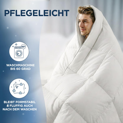 Samthus Bettdecke 155x220 cm – Ganzjahresdecke mit Baumwollbezug