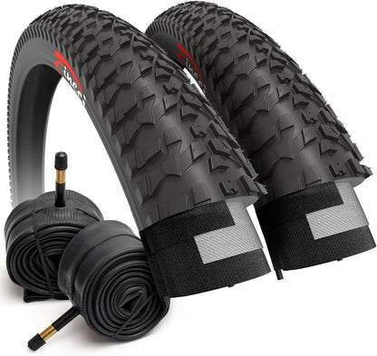 Fincci Fahrradreifen 20 x 1.95 Zoll faltbar, 2er-Set mit Schläuchen