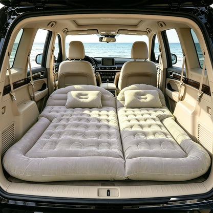 Icelus Auto Luftmatratze SUV 175 x 130 x 15 cm mit Luftpumpe, beflockte Liegefläche, für Rücksitz und Kofferraum
