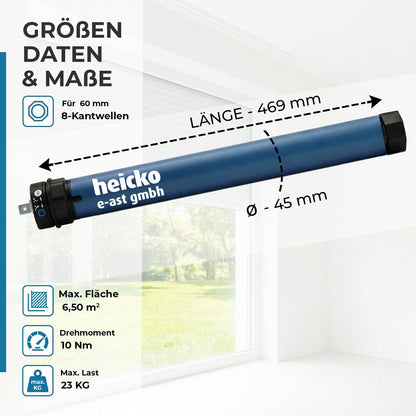 heicko Rollladenmotor B24-6010-M, 10 Nm für SW60 Achtkantwelle
