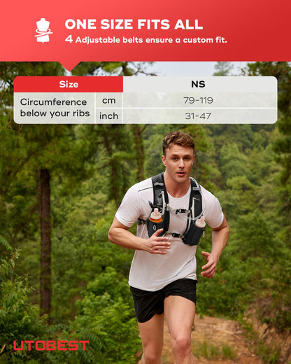 UTOBEST Laufrucksack 5L, ultraleichter Trinkrucksack reflektierend