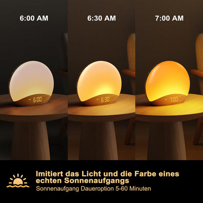 REACHER R7W Lichtwecker in Holzmaserung mit 26 Schlafsounds