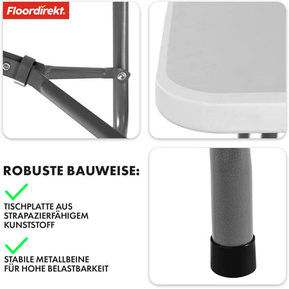 Floordirekt Klapptisch Akita 183x76 cm - Buffettisch mit Tragegriff