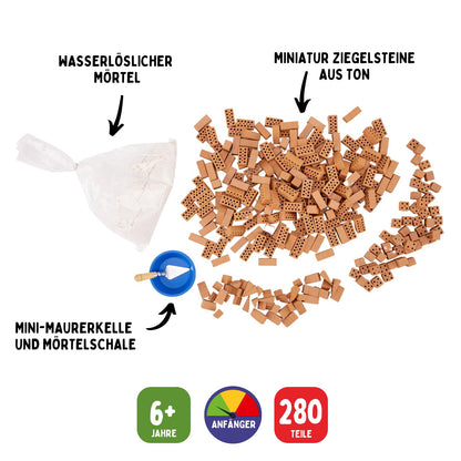 teifoc 1500 Steinbaukasten - XXL mit echten Mini Ziegelsteinen