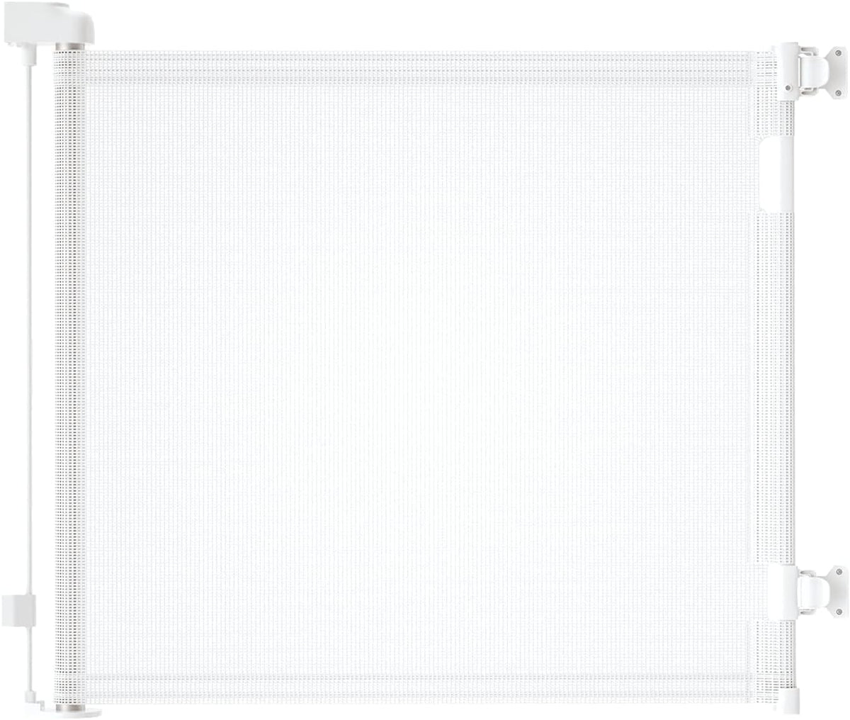 derimkcoa Treppenschutzgitter ausziehbar 0-140 cm weiss mit einziehbarem Netzgitter