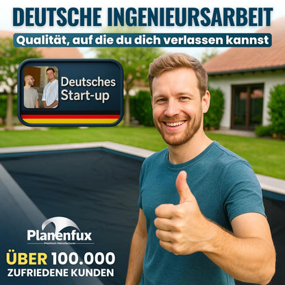 Planenfux Solarplane Pool rund 488 cm inkl. Befestigung, 120 µm