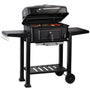 BBQ-Toro Holzkohlegrill Grillwagen BBQ15 mit Deckelthermometer und Laufrädern