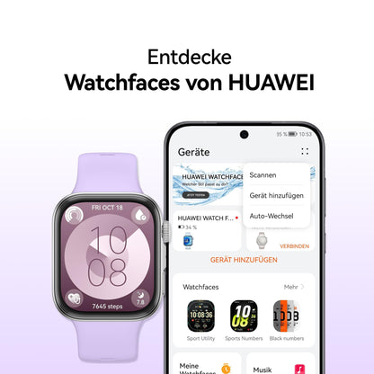 HUAWEI Watch FIT 4 Smartwatch, Fitness Tracker, 5ATM, Lila