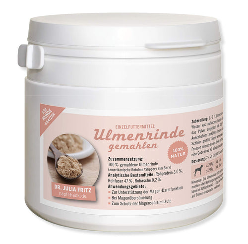 napfcheck Ulmenrinde gemahlen für Hunde und Katzen, 150 g – Rindenpulver