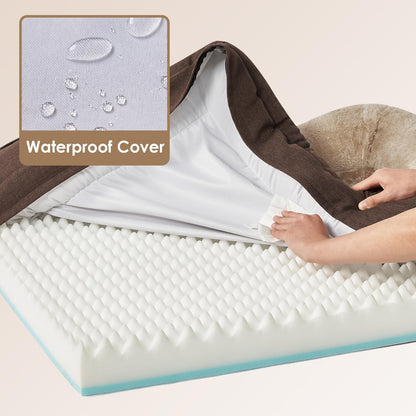 EHEYCIGA Orthopädisches Memory Foam Hundebett - Braun, Mittelgross