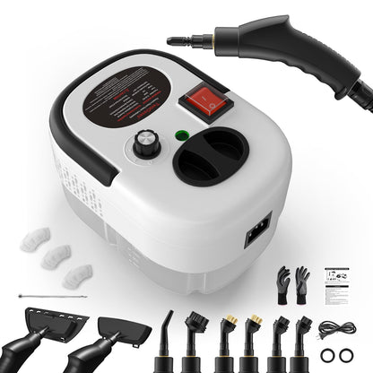 TwoOases Dampfreiniger Handgerät SC-T-02 mit 1200 ml Wassertank, weisses Handgerät mit Dampfrohr