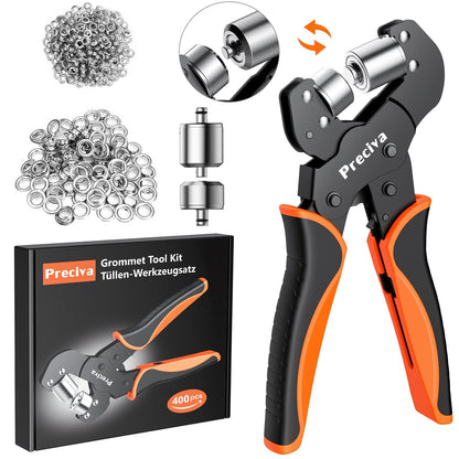 Preciva Ösenzange Set GT40194 mit 400 Ösen 6 mm und 10 mm