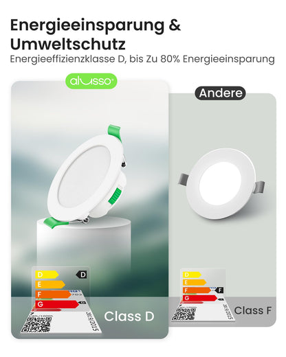 ALUSSO LED Einbaustrahler 230V, dimmbar, IP44, weiss, 12er Set