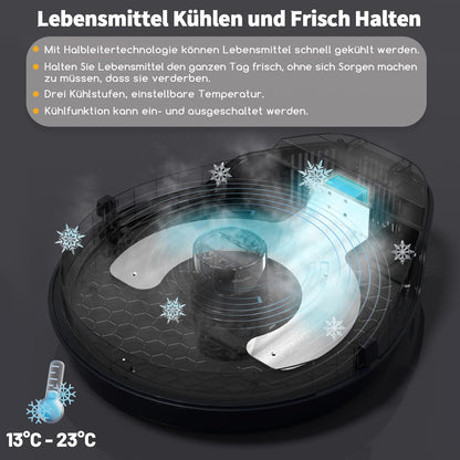 kubvici Katzenfutterautomat mit Kühlung, 5 Fächer, Timer, waschbar