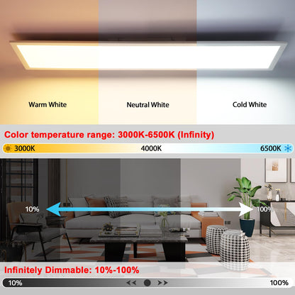 Oraymin LED Panel Deckenleuchte 120x30 – RGB, Dimmbar