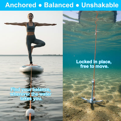 BeGrit Faltanker 1,5 kg Ankerset mit 10 m Ankerleine für Boot und SUP