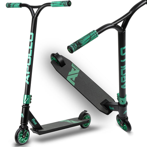 Apollo Stuntscooter Hawk – Freestyle-Kickscooter Trick-Roller. Schwarz, T-Bar, 100mm PU-Räder. Für Stunt- und Freestyle-Fahrten.