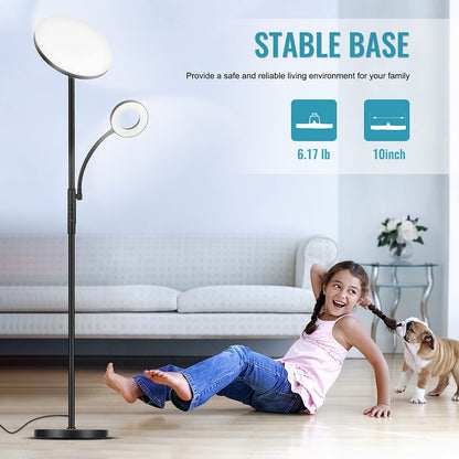 Lumeo Dimmbare LED Stehlampe Deckenfluter Leselampe - Schwarz