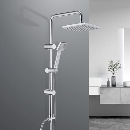 JOHO Edelstahl Regendusche Duschsystem 20x20cm ohne Armatur. Quadratische, flache Edelstahl-Kopfbrause für gleichmäßiges Duschen.