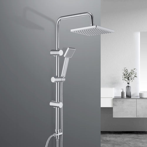 JOHO Edelstahl Regendusche Duschsystem 20x20cm ohne Armatur. Quadratische, flache Edelstahl-Kopfbrause für gleichmäßiges Duschen.