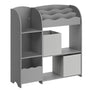 SONGMICS GKR042G01 Kinder Bücherregal - taubengrau mit 2 Boxen. Rechteckiges Regal in Taubengrau zur Lagerung von Kinderbüchern und Spielzeug.