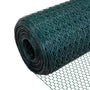 VOUNOT Maschendrahtzaun Sechseckgeflecht 13 mm, 100 cm x 25 m, Grün aus PVC-beschichtetem Drahtgitter