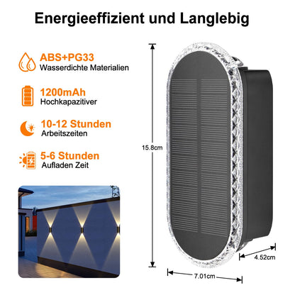 ELLASAY Solar Wandleuchte Aussen Up-and-Down IP65 8er-Pack