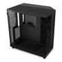 NZXT H6 Flow Dual-Chamber Panorama PC Gehäuse - Schwarz: Gehäuse mit Panorama-Glas, konzipiert für Hardwareeinbau und Luftstrom-Optimierung.