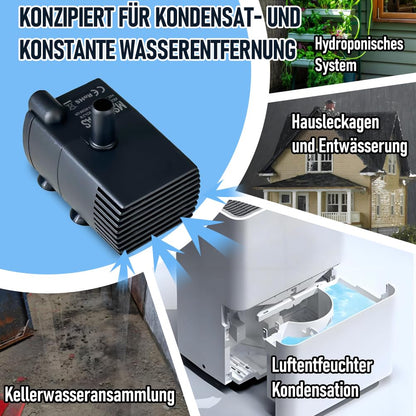 MSKOTOAS Mini-Tauchpumpe JN206, automatisch, 280 l/h, 2,5 m Förderhöhe