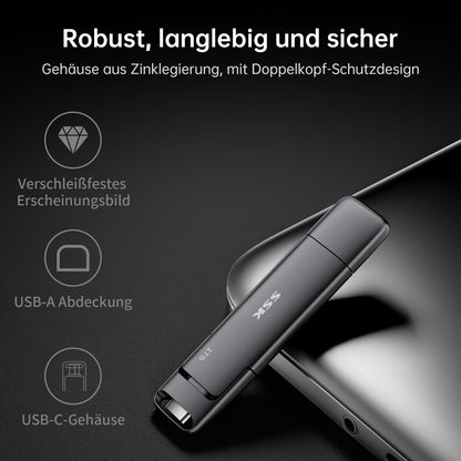 SSK Tragbare Externe SSD 512 GB – USB 3.2 Gen 2 (1000 MB/s)
