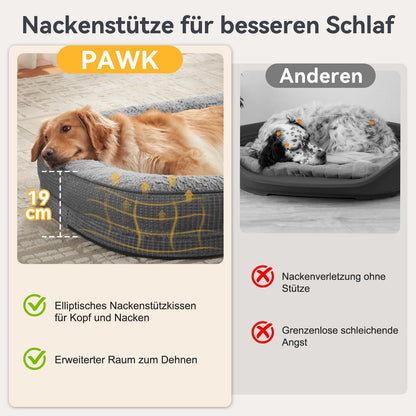 Pawk Orthopädisches Hundebett Memory Foam 122x89 cm wasserdicht
