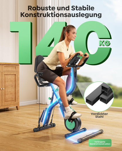 Toputure TEB4 Heimtrainer klappbar, 5-in-1 Ergometer mit App