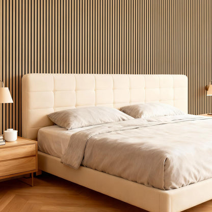 TONOR Akustikpaneele Holz Teak, 4er-Set 120 x 60 cm Wandpaneele