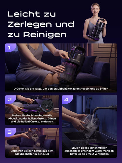 BioAura Milbensauger für Matratzen mit UV-C-Licht und HEPA-Filter