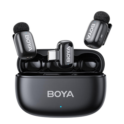BOYA MINI 2 Kabelloses Lavalier-Mikrofon für iPhone und Android, kompaktes Ansteckmikrofon mit 5 g Gewicht