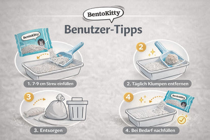 BentoKitty Katzenstreu Lavendel, klumpend, Bentonit, 30 L, 3er Pack